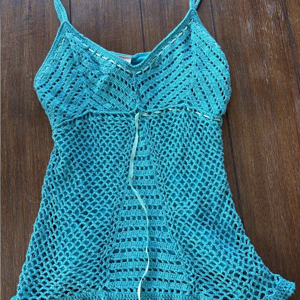 Faded Glory Turquoise Crochet Camisole - Picture 3 of 3